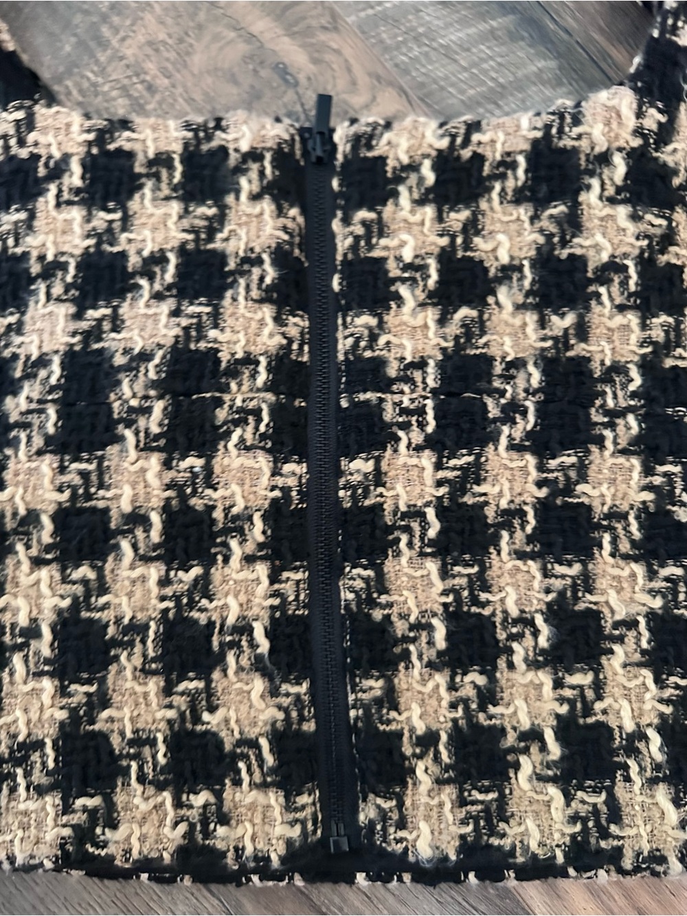 House of Harlow 1960 Black & Cream Houndstooth Tweed Crop Tank Top - Picture 4 of 4